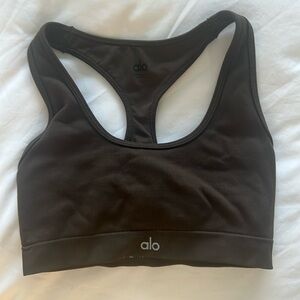 Alo ribbed sports bra size small espresso